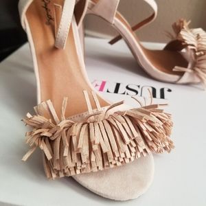 Fringe strap heels